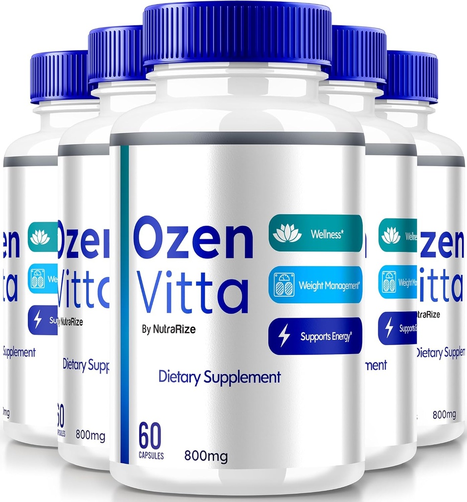 (5 Pack) Ozen Vitta, Ozen Vitta kapslid, ametlik OzenVitta valem efektiivseks kehakaalu langetamiseks, looduslikud Keto pillid sobivaks ja aktiivseks elustiiliks, Terviselisa Capsula ülevaated (300 kapslit)