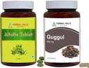 HERBAL HILLS Alfalfa tabletid ja Guggul Kapslid Guggulu Pakend 2 Combo