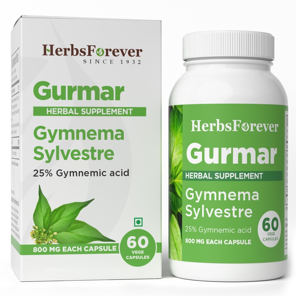 Herbsforever Gurmar kapslid | Gymnema Sylvestre taimsete täiendada | 7: 1 kontsentreeritud ekstrakt | toetab tervislikku eluviisi | 60 Veg kapslid | Non-GMO & Vegan