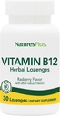 Natures Plus B12 Taimsed salvrätikud (metüülkobalamiin) - 1000 mcg, 30 Sublingual Lozenges - Vaarika - Maksimaalne imendumine Punaste vereliblede toetus - energia suurendaja - taimetoitlane, gluteenivaba - 30 serveerimist