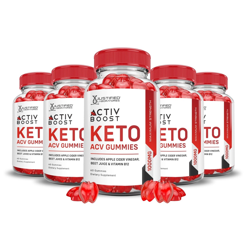 Põhjendatud Laboratories (5 Pack Activboost Keto Acv Gummies Advanced Formula 1000MG Active Boost formuleeritud granaatõunapeedimahlaga Pulber B12 Vegan Non GMO 300 Gummys)