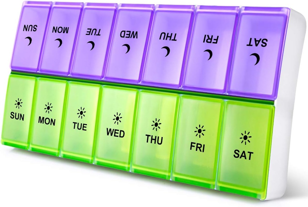 DANYING Extra Large Pill Organizer 2 Times a Day, XL Weekly Pill Box, AM PM Pill Case, Pill Container 7 Day, Vitamin Case Twice a Day