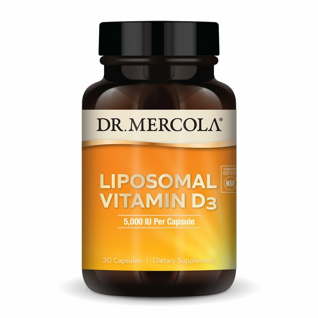 Dr Mercola Liposomaalne D3-vitamiin - toetab südame, luude ja immuunsüsteemi tervist - 5000 RÜ ühe serveerimise kohta - mitte-GMO, sojavaba ja gluteenivaba - 30 kapslit (30 serveerimist)