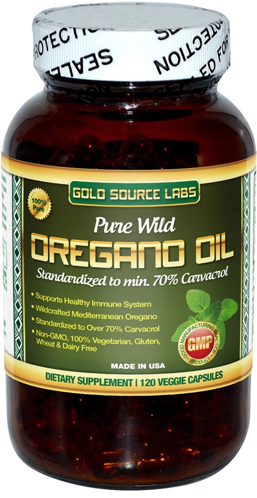 Wild Oregano Oil kapslid - 120 Vedel Veggie Softgels - Pure Standardized Wild Oregano Leaf Extract pakub 70% karvakrooli (32 mg) immuunsüsteemi Tervis - Non GMO, Vegan, Gluten Free
