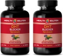 Juuksekasv Juuksekasvu Vitamiinid Ilma biotiinita - DHT Blocker juuksekompleks - meestele ja naistele - toetada tervislikku juuste kasvu - Saw Palmetto ekstrakti kapslid - 2 pudelit 120 kaetud tabletti