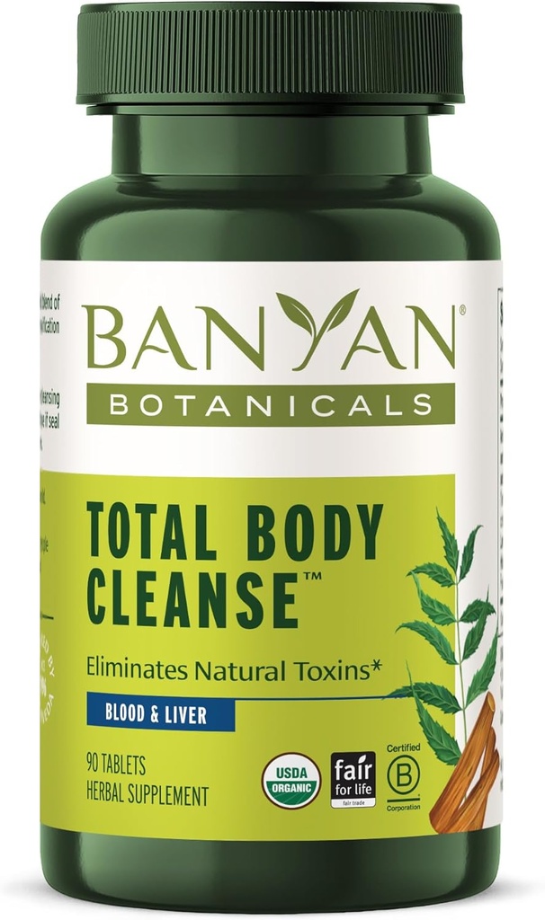 Banyan Botanicals Total Body Cleanse – Organic Cleanse Supplement with Amla & Manjistha – Supports Healthy Digestion, Detox, & Natural Cleansing* – 90 Tablets – Non GMO Sustainably Sourced Vegan