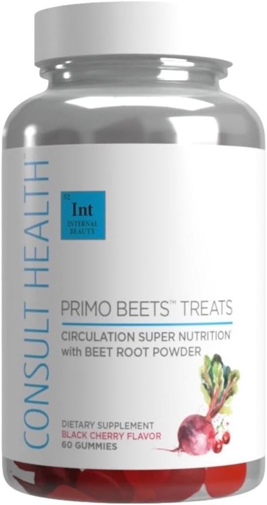 Consult Health - Primo Beets Ravib Gummies - Ringlus Super Toitumine peedijuure pulbriga - Black Cherry Maitse