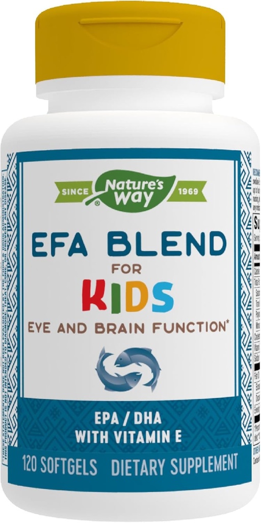 Nature's Way EFA segu E-vitamiiniga lastele, toetab silmade ja aju funktsiooni *, 120 Softgels