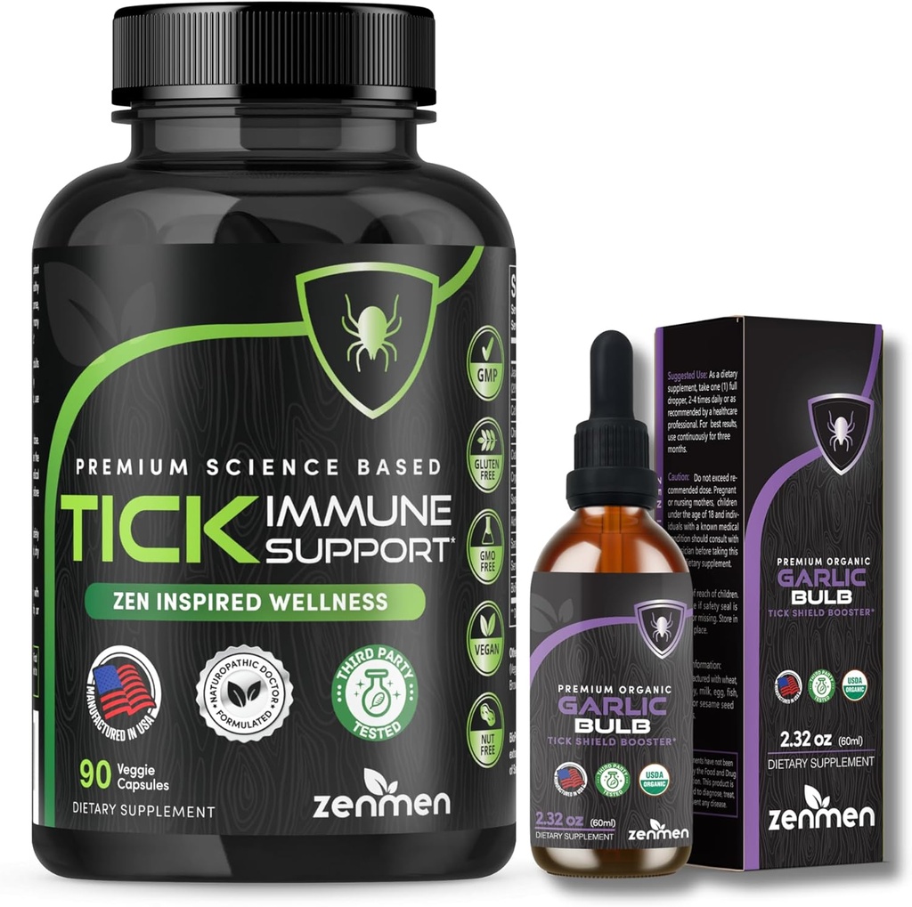 Zenmen Immune Support Bundle: Tick Immun Support ja küüslaugu tinktuur