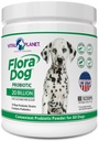 Vital Planet - Flora koera probiootilise pulbri lisand 20 miljardi kultuuri ja 10 tüvega, suure tugevusega immuunsus ja seedetrakti tugi probiootikumid koertele, 3,92 oz., 111 Grams, 30 Servings