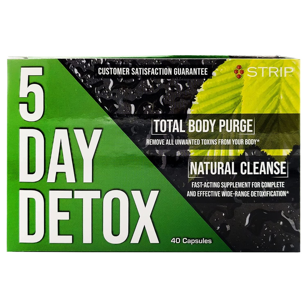 Strip 5 Day Detox Cleanse - Täielik keha puhastamine | Eemaldage toksiinid ja soovimatud lisandid - looduslik, tervislik puhastustoetus maksale, kuseteedele, neerudele, seedetraktile - 40 kapslit