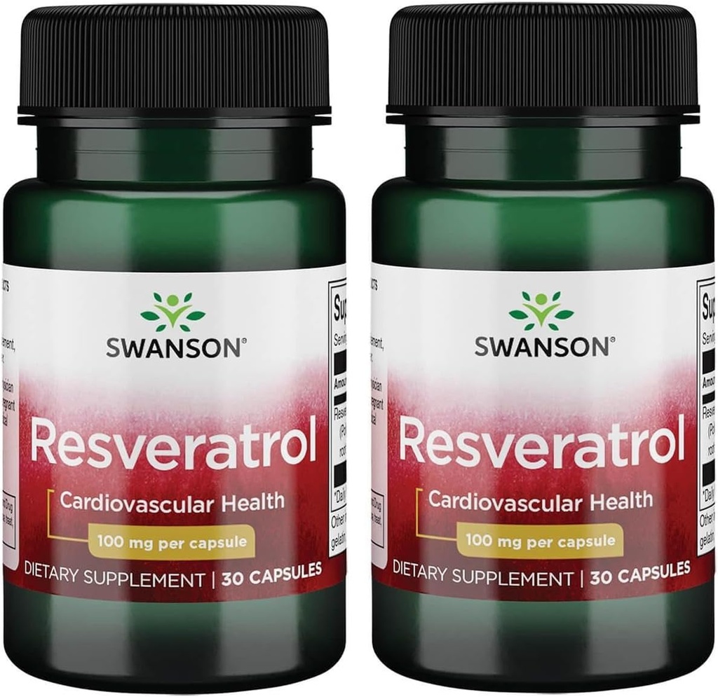Swanson Resveratrol 100 100 milligrammi 30 kapslit (2 pakendit)