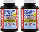 Yerba Prima Psyllium Husks Caps 180 kapslit (Pack of 2) - looduslik kiudainelisand ja koloonia puhas - soolestik Tervis - Non-GMO Gluten Free