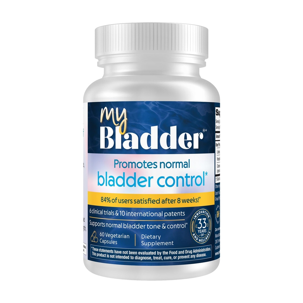 MyBladder Support Formula poolt Purity tooted - edendab normaalset põie kontrolli, tugevust, tooni ja kuseteede tervist - meestele ja naistele - kliiniliselt uuritud 840mg patenteeritud segu - 60 Veg Caps (1)