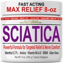 Sciatica närvikreem - jalgade, käte, jalgade, varvaste, selja maksimaalne tugevus - looduslik ultratugevus Arnica, MSM, mentool, rahustav mugavus, suur 8 Oz