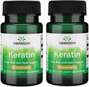 Swanson Keratin (Tiibeti villast) - looduslik toidulisand tervislike liigeste, juuste, naha ja küünte edendamiseks - aitab toita tervislikke sidekoesid - (60 kapslit, 50 mg iga) (2 pakendit)