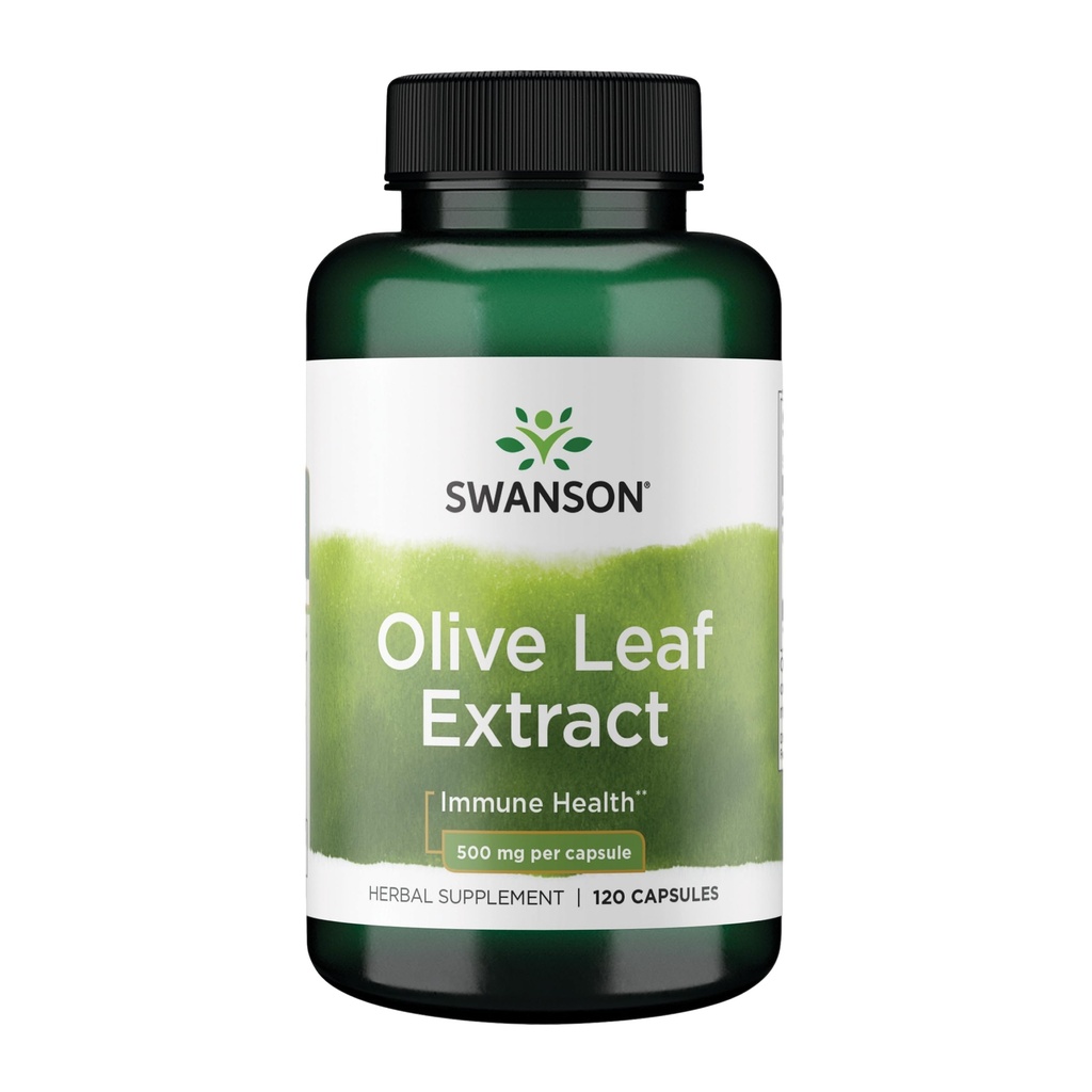 Swanson Olive Leaf Extract Kapslid 20% Oleuropein - annab immuunsüsteemi toetust, soodustab südame-veresoonkonna süsteemi tervist ja toetab tervislikku vererõhku - (120 kapslit, 500 mg iga)