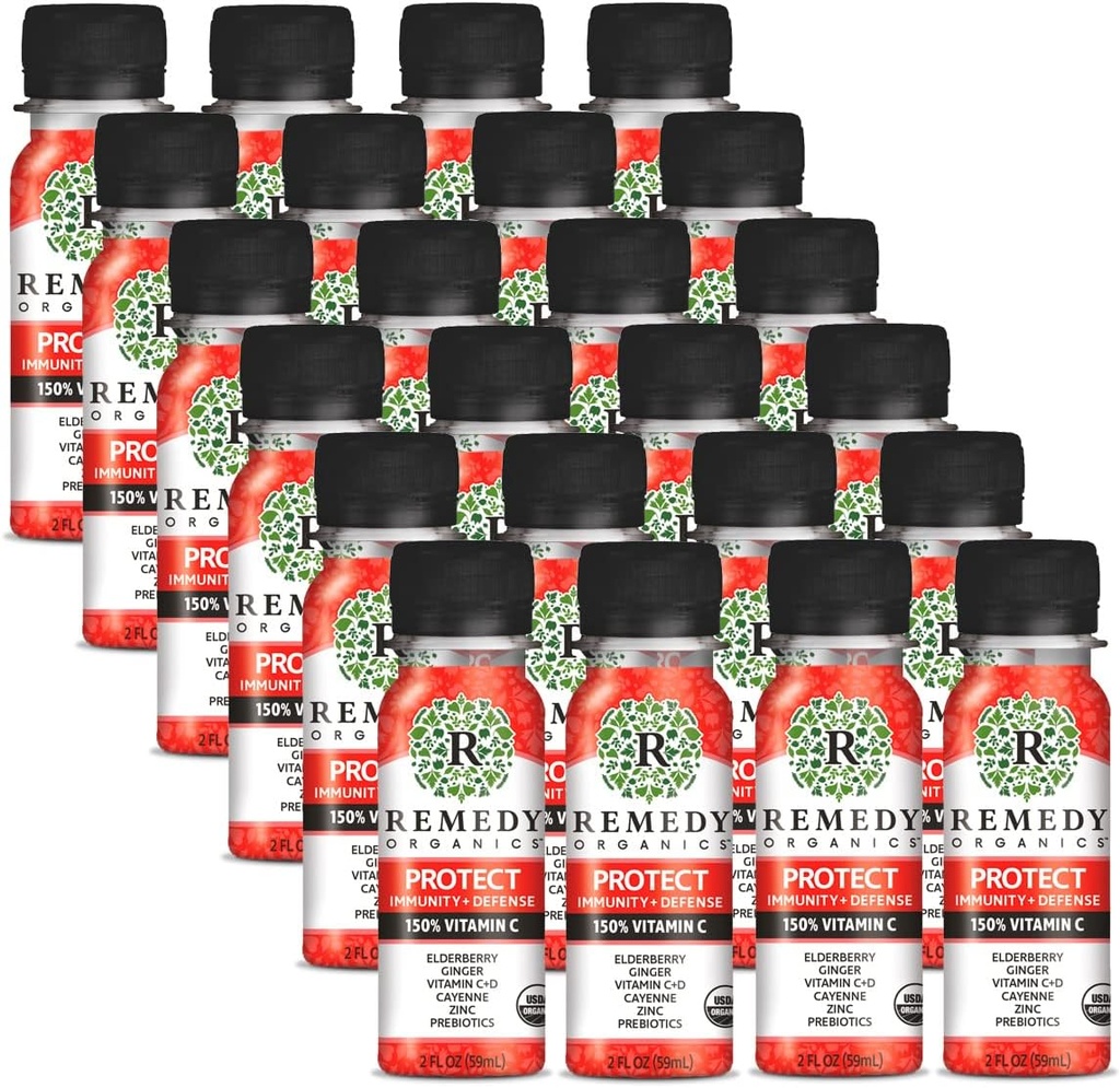 Remedy Organics Protect Immunity + Defense Shot, Taimepõhine, 2 Vedelikku Üüri (Pack of 12)