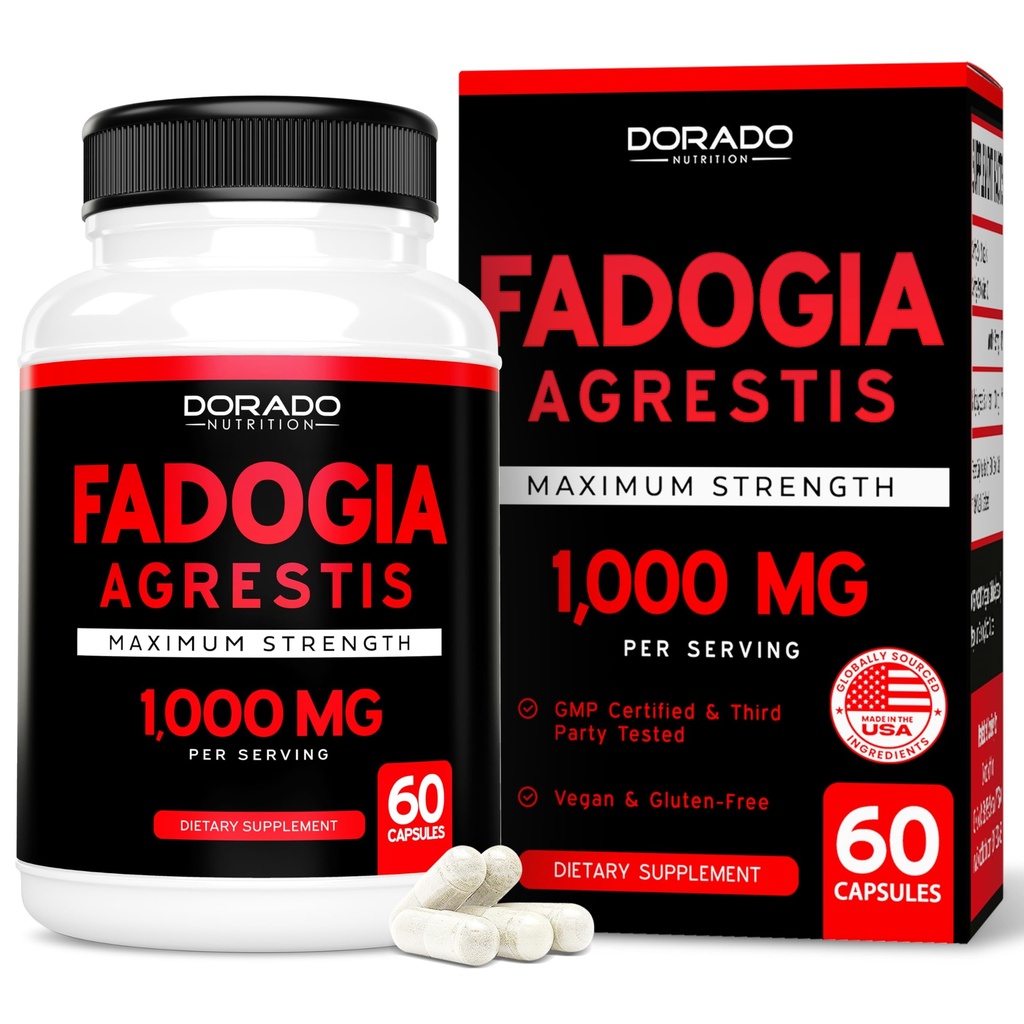 Fadogia Agrestis Extract 1000mg per Serving - [maksimaalne tugevus] - tugevus, Drive, sportlik jõudlus, lihasmass - Kolmanda osapoole testitud - null täiteaineid - Gluteenivaba, Non-GMO, Vegan kapslid