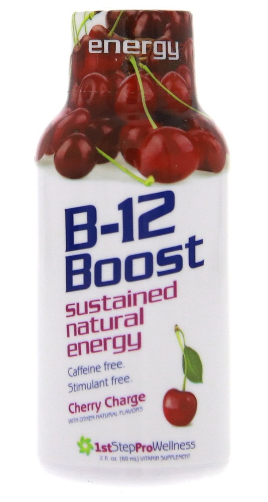 1. samm energia B-12 Boost Cherry Charge 12 (2 fl oz) pudelid