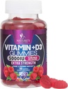 Vitamiin D3 täiendus Gummy 5000 RÜ (125 mcg) Dieet Vitamiinid D meestele ja naistele - Luud, hambad, lihased ja immuunsuse tervise toetamine, kõrge potentsi VIT D3 Looduse mitte-GMO ja gluteenivaba - 60 Gummies