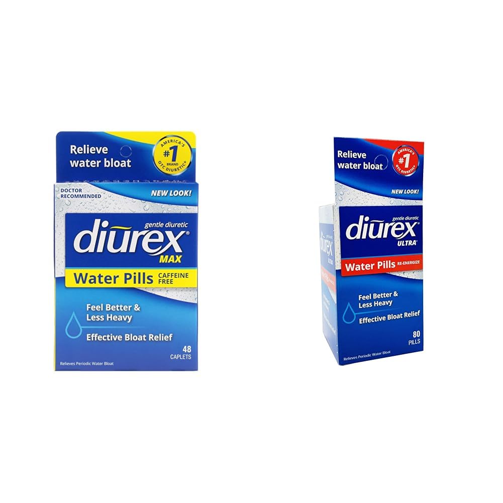 Diurex Max - maksimaalse tugevusega kofeiinivabad diureetiline vesi pillid - tunne parem ja vähem rasked ja ülikõrgepingelised veepillid - leevendage veepuhitus - tunne parem ja vähem raske - 80 loend
