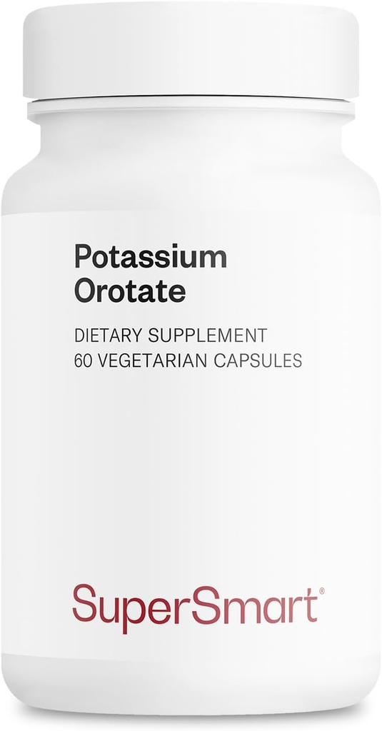 SuperSmart Kaalium Orotate Supplement 450mg päevas (Enhanced Absorption) - Kaalium Orotic Acid | Non-GMO & Gluten Free - 60 Vegetarian Capsules