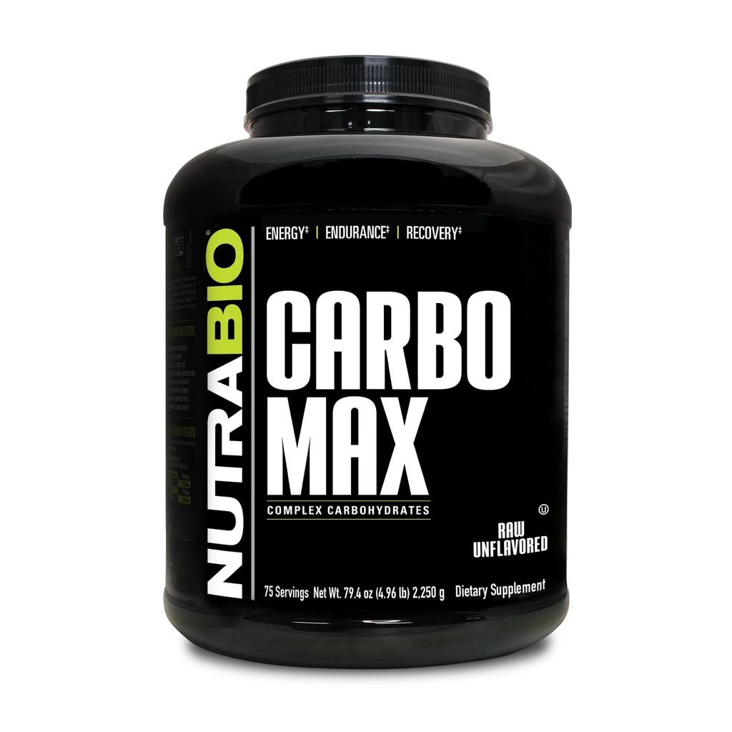 NutraBio CarboMax Maltodekstriin Pulber - Süsivesikute pulber jätkusuutlikuks energiaks - kalorite rikas lihaste ja kehakaalu tõusuks - Maitsestamata - 5 naela, 75 serveerimist
