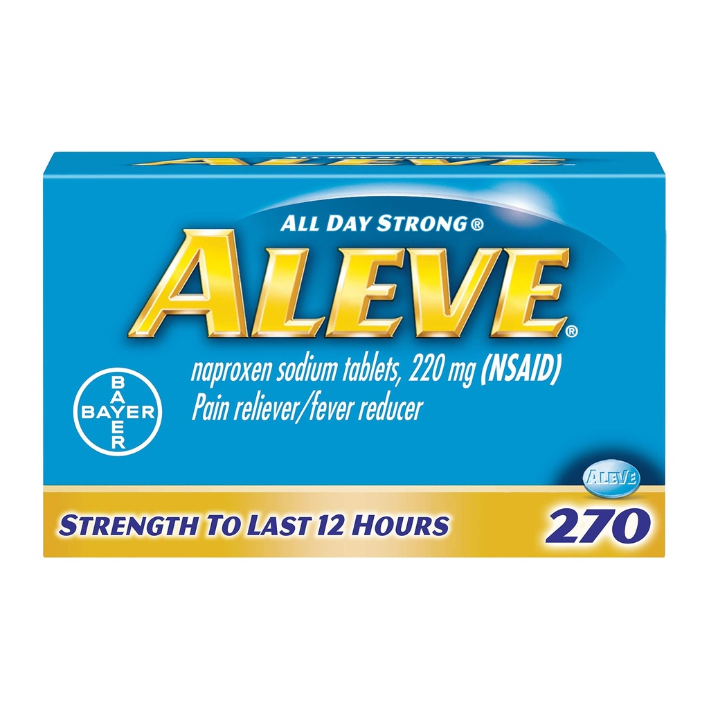 Aleve Caplets , Naproxen Naatrium 220 mg ( NSAID ) , Valu leevendaja / palaviku vähendaja , # 1 Ortopeediline Kirurg Soovitatav , 270 Count