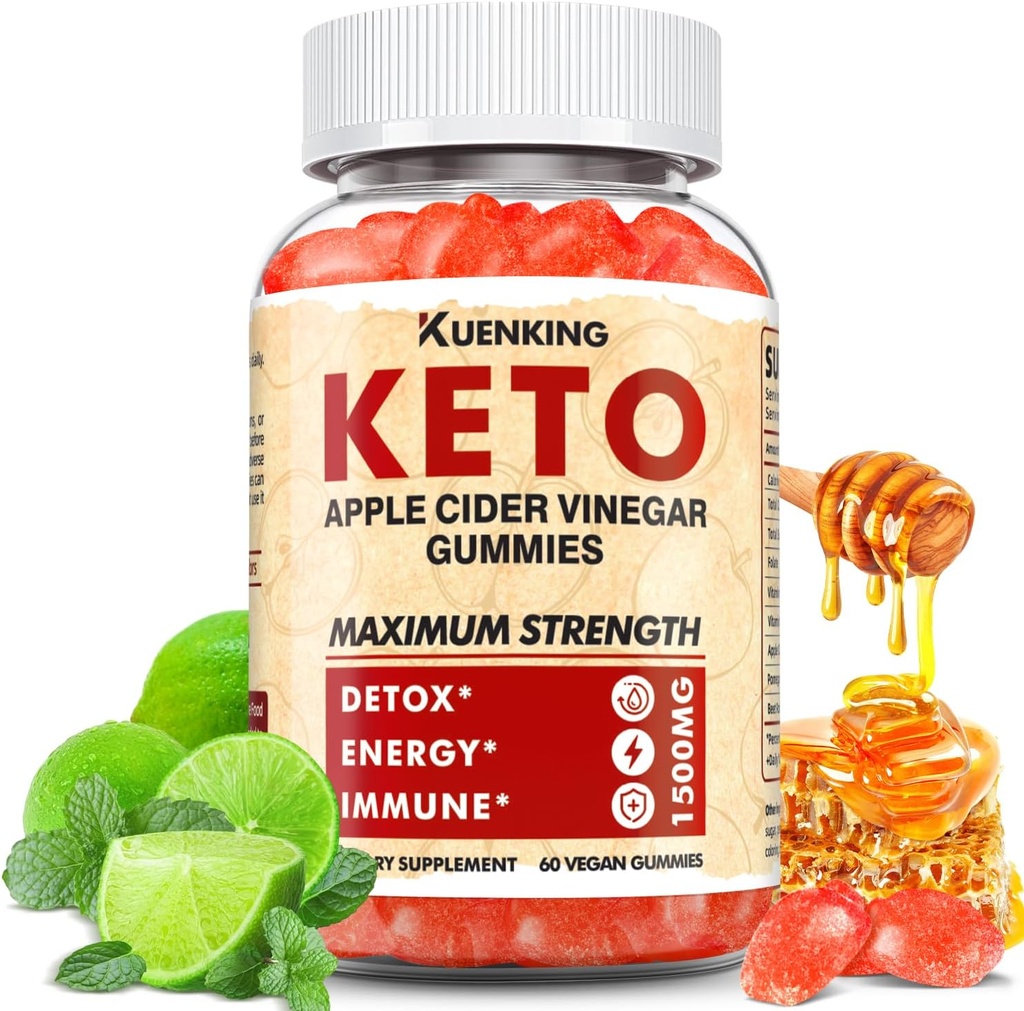 Keto ACV Gummies Advanced Formula, Apple Cider Äädikas Gummies Formuleeritud Granaatõunapeedi Mahl Pulber B12, 1500MG Vegan Non GMO 56 Gummys