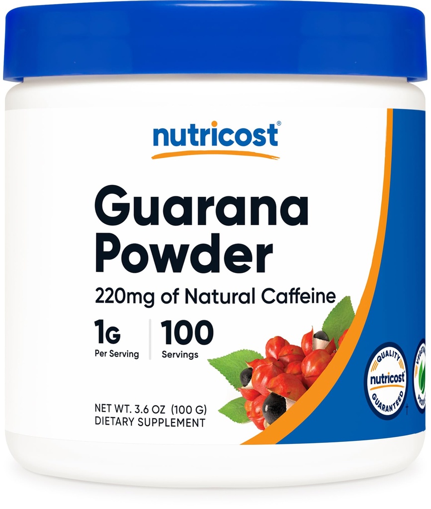 Nutrikost Guarana ekstrakti pulber 100 grammi pudeli kohta - looduslik Brasiilia Taimne Kofeiin Energialisandi