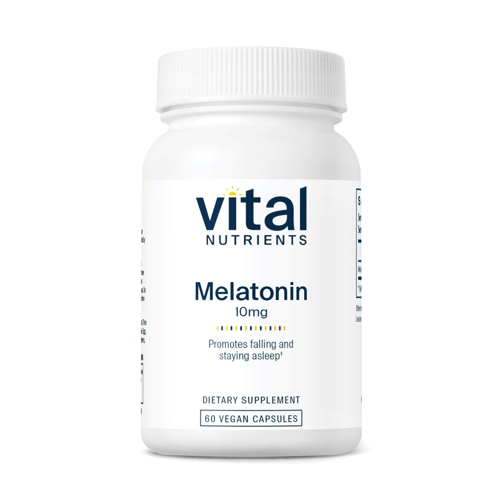 Elutähtsad toitained Melatoniin 10mg | Vegan | Unelisand keha loomuliku unetsükli toetamiseks * | Gluteen, piimatooted, sojavaba | 60 kapslit