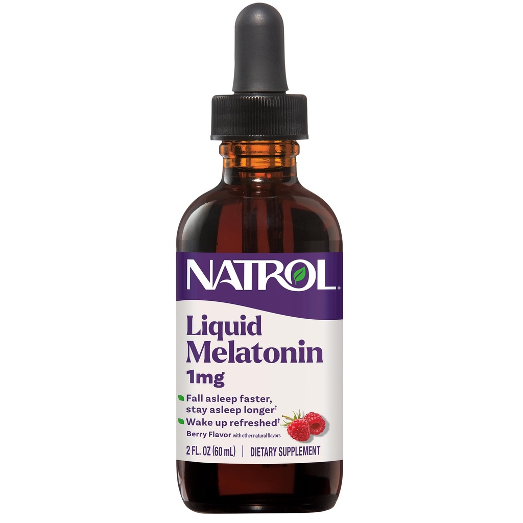 Natrol Vedel Melatoniin 1 mg, Täiskasvanud Melatoniini Täiendus Langeb Kiiremini Magama Ja Jääb kauemaks, Ärka üles Värskendatud, 2 FL OZ Marjamaitseline Vedelik, 15 Servingut