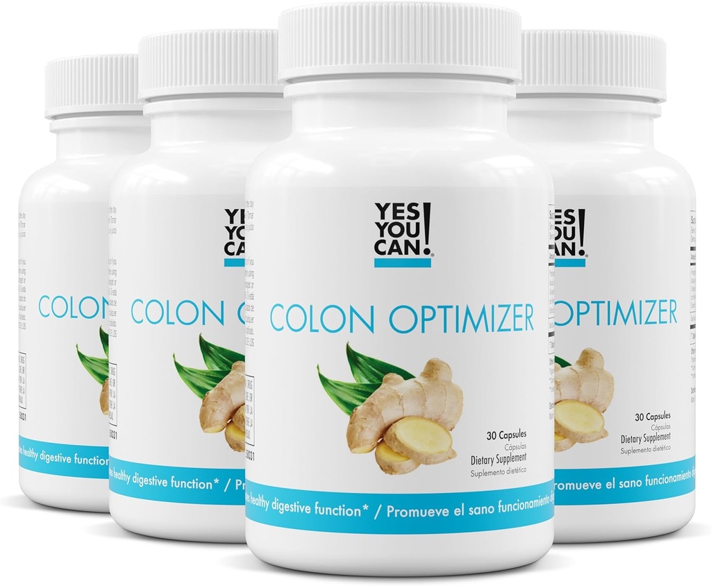 Saad küll! Probiootikumid Colon Optimizer Supplement - soolestiku tervise ja kõhu täiendus meestele ja naistele, orgaanilised probiootikumid koos ingveri ja piparmündiga seedetrakti tervise jaoks, 30 kapslit - 4 pakendit