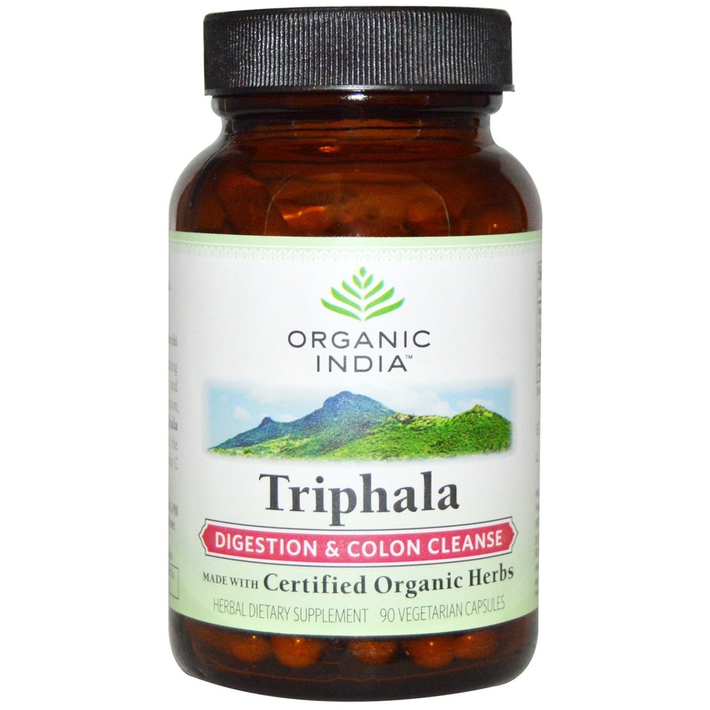ORGANIC INDIA Triphala kapslid Orgaanilised - taimsed toidulisandid Amla, Bibhitaki, Haritaki, Seedimine ja Colon Support, Immuunsüsteemi tugi, Adaptogen, Vegan, USDA sertifitseeritud orgaaniline - 90 kapslit