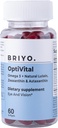 Briyo Optivital Eye Health Supplement Lutein, Zeaxanthin, Astaxanthin ja Omega 3 - toetab nägemisselgust, ekraani väsimuse leevendamist ja pikaajalist võrkkesta tervist - üks päev, 60 Softgels