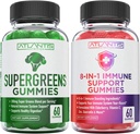 Atlantis Nutrition 60 Supergreens Gummies + 8-in-1 Immune Support 60 Gummies