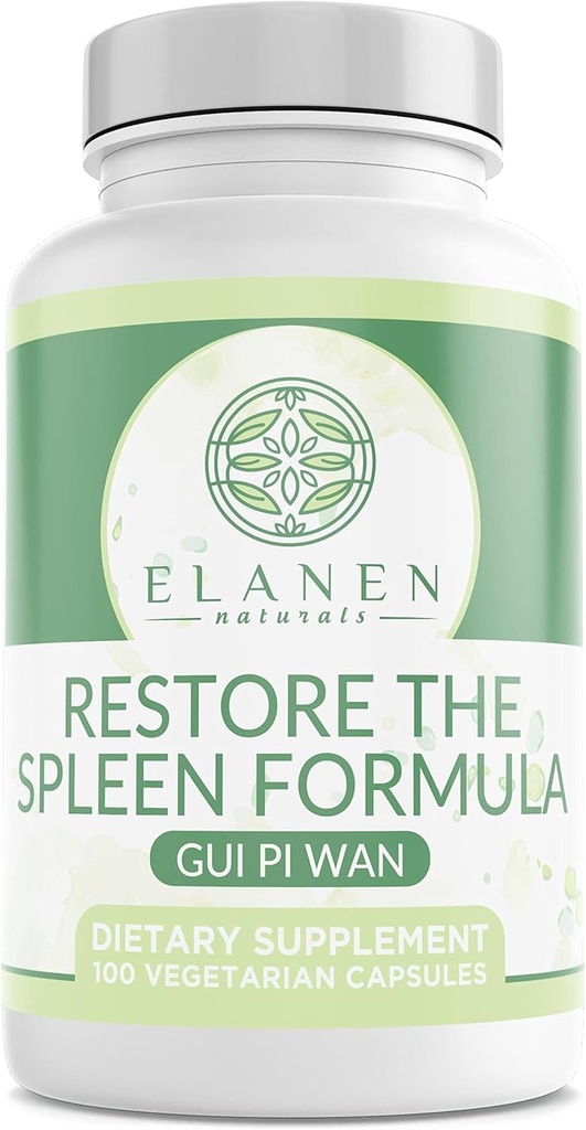 Elanen Naturals GUI Pi Wan, 3rd Party Tested, GUI Pi Tang, Restore The Spleen Formula to Nourish The Heart, Spleen, and Mind, 100 Vegetable Capsules