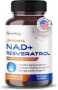 Liposomal NAD + 600mg koos Resveratrooliga 200mg rakuenergia ja tervisliku vananemise jaoks - 180 kapslit - vegan, mitte-GMO, USA Made
