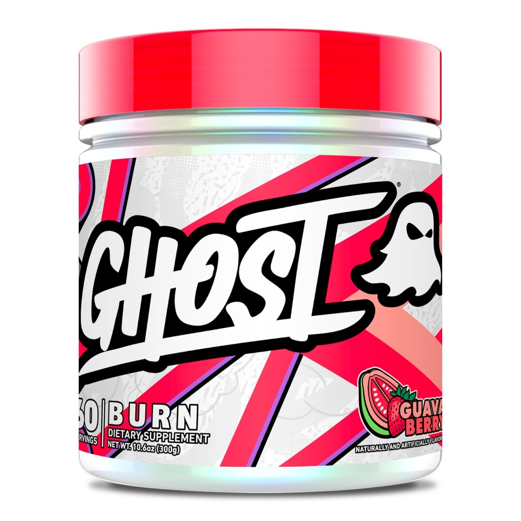 GHOST Burn Weight Management Pulber, Guava Berry (60 Servings) - Metabolism ja energiatoetus meestele ja naistele - looduslik kofeiin, L-karnitiin ja L-türosiin - Gluteen, soja ja suhkruvaba, vegan
