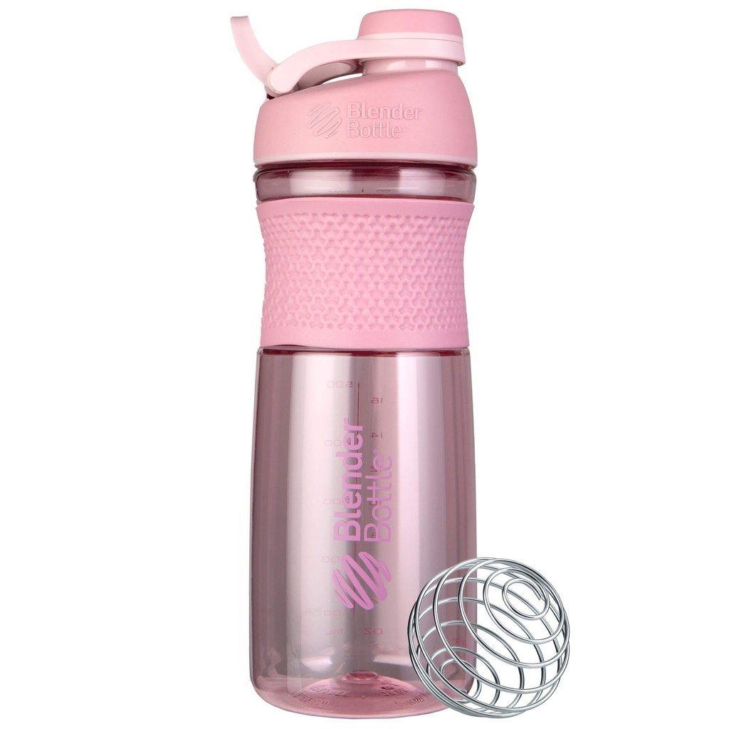 BlenderBottle SportMixer Shaker Bottle Ideaalne valgu raputamiseks ja enne treeningut, 28-Ounce, Rose