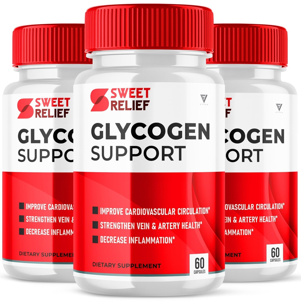 (3 Pack) Sweet Relief Glycogen Toetus liigestele Veresoone Puhastaja Releaf, Sweetrelief Glycogen Support Supplement kapslid, Glükogeen O Neil Glyco Optimizer Cleanse Control Restore (180 kapslit)