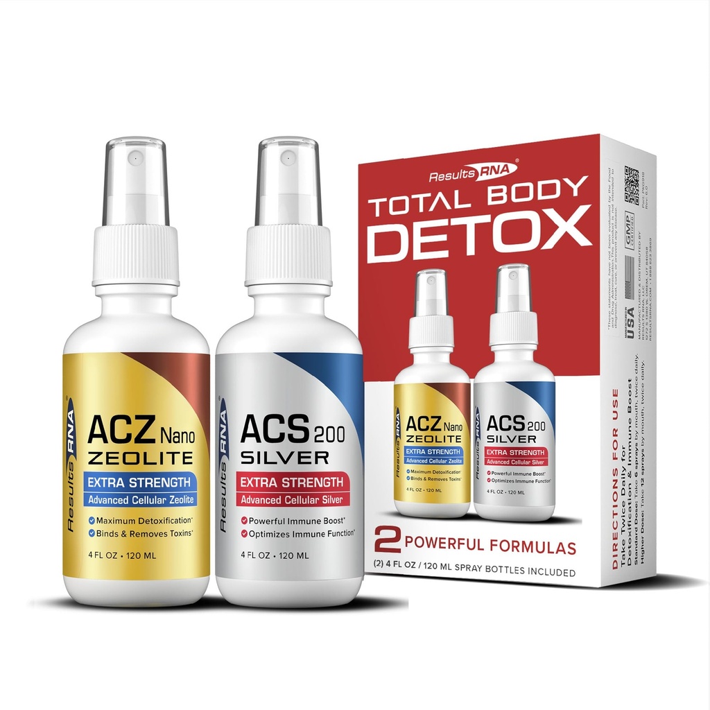Tulemused RNA - Total Body Detox Extra Strength System - ACS 200 Silver & ACZ Nano Zeolite aitavad detoksifitseerida ja suurendada immuunsust (4 oz - 60 päeva)