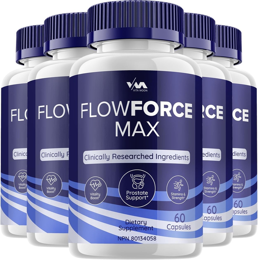 (5 Pack) FlowForceMax eesnäärme tugikapslid - Flow Force Max pillid täiendus, maksimaalne tugevus, uus täiustatud multivitamiini koostis, FlowForceMax ülevaated, 300 kapslit