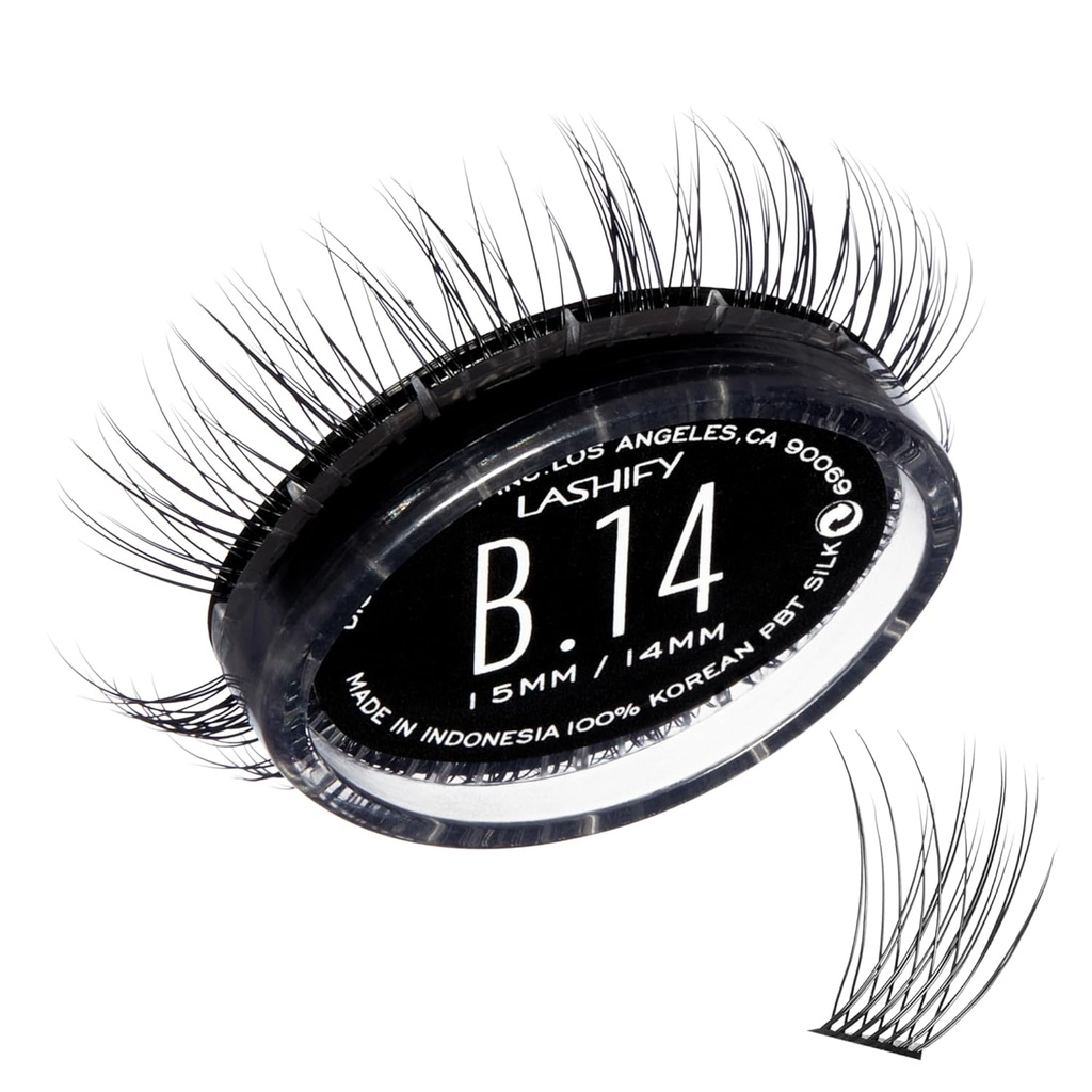 Lashify Bold 14mm Gossamer DIY ripsmepikendused Täitke, must, lihtne vale ripsmed loodusliku välimuse jaoks