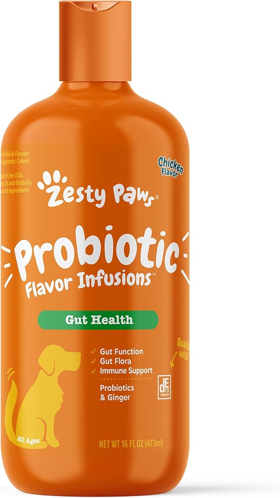 Zesty Paws Probiootilised maitseinfusioonid koertele - 500 miljonit CFU probiootikume soolestiku tervise ja taimestiku jaoks - toetab immuunsüsteemi - kana maitse