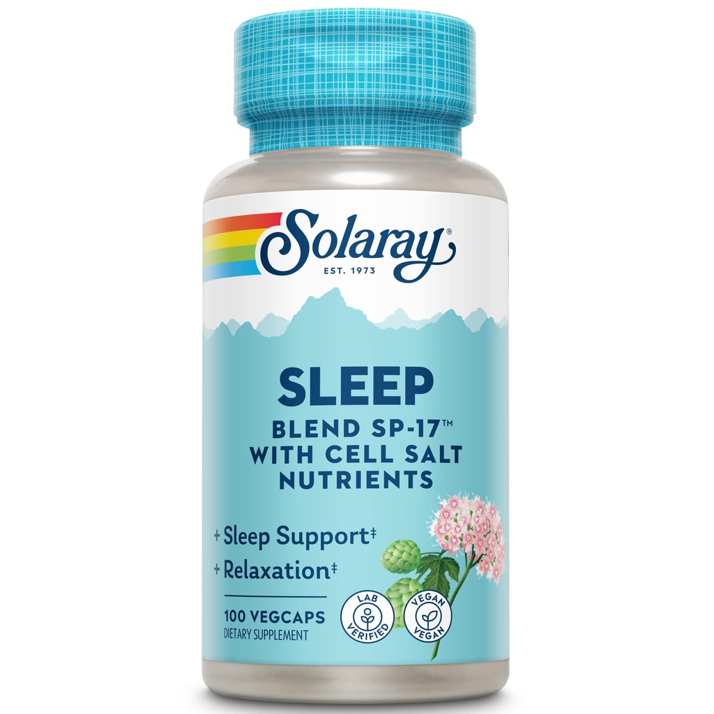 SOLARAY Sleep Blend SP-17 | Taimne segu w/Cell Soola Toitained, mis aitavad toetada tervislikku und ja lõõgastust | Mitte-GMO, vegan | 100 VegCaps