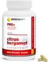 BergaMet Citrus Bergamot SuperFruit PRO+ täiendus, 200: 1 ekstrakt, 1350mg, 80% polüfenoolid, Olive Leaf Extract, 47% BPF, maailma tugevaim, 90 kapslit, mida toetavad kliinilised uuringud, valmistatud USA-s