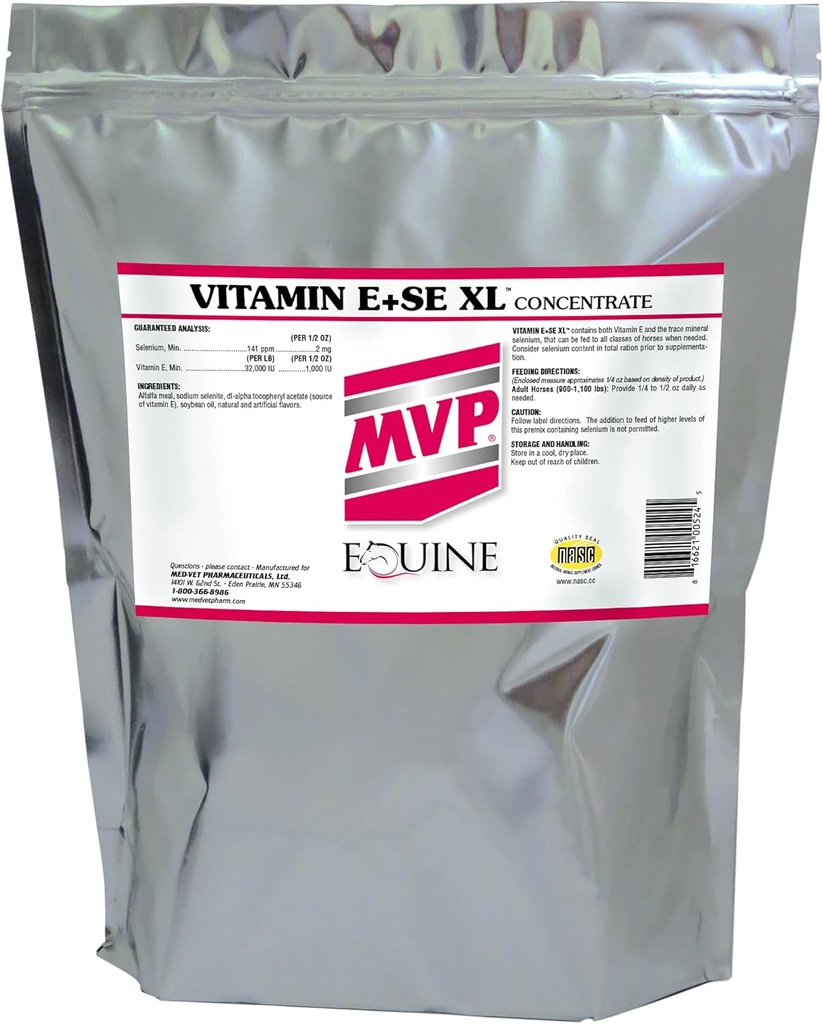 E-vitamiin / SE XL (10lb) kontsentreeritud valem, et toetada tervislikku lihaste funktsiooni hobustel